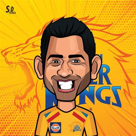 CSK MS Dhoni Caricature by Sidtoons - Stoned Santa