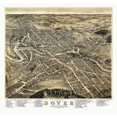 Old Map of Dover New Hampshire 1877 Strafford County Poster Print ...