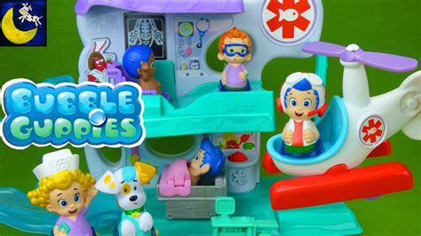 Bubble Guppies Check Up Center Playset Gil Rescue Helicopter Nonny Puppy Goby Deema Toys - YouTube