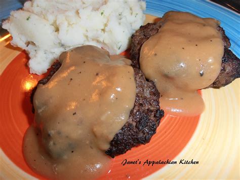 Grilled Hamburger Steak with Brown Gravy