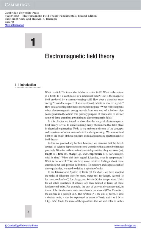 (PDF) Electromagnetic Field Theory Fundamentals