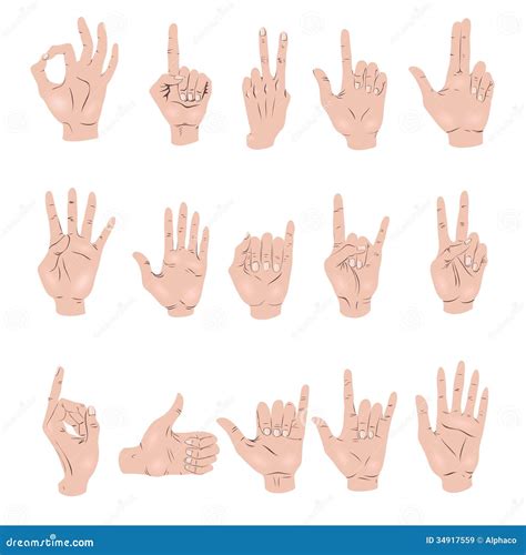 Set Of Hand Gestures Royalty Free Stock Images - Image: 34917559