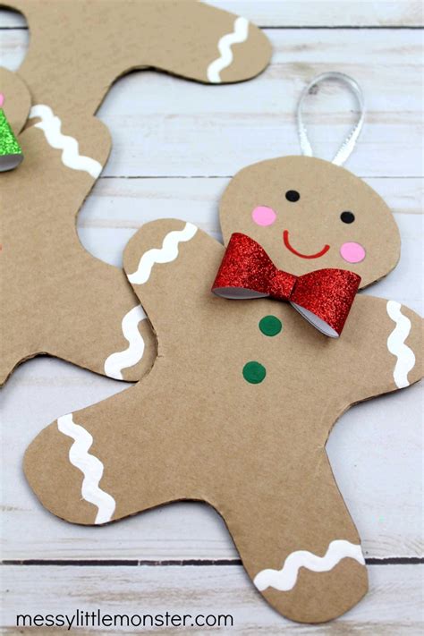 Cardboard Gingerbread Man Craft (template included) - Messy Little Monster