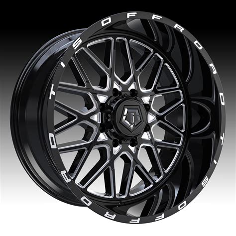 TIS Wheels 548BM Gloss Black Milled Custom Truck Wheels Rims - 548BM - TIS Custom Wheels Rims ...