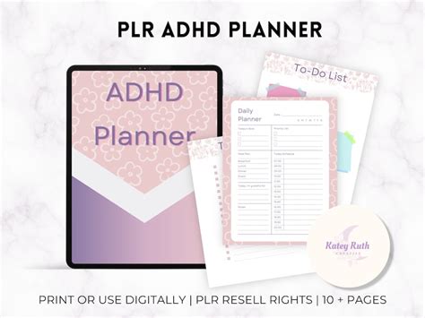 ADHD Digital Planner ADHD Daily Planner Template Self Care Planner ...