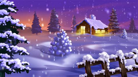 Wallpaper HD For Desktop Background: Snowy Night Background