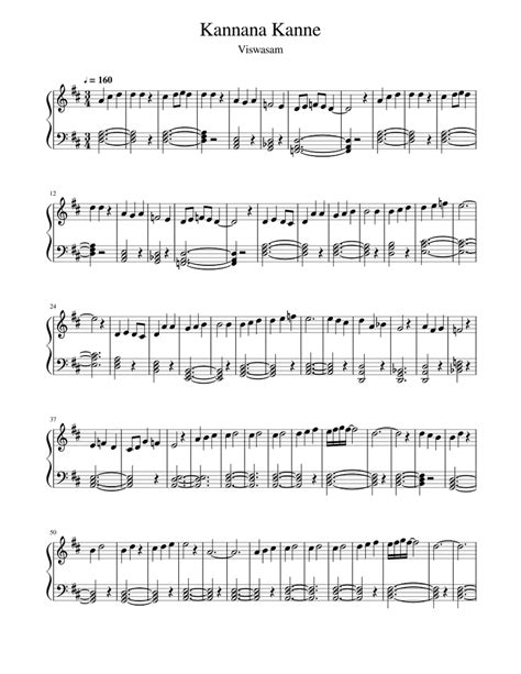 Kannana_Kanne Sheet music for Piano (Solo) Easy | Musescore.com