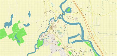 Concord New Hampshire US Vector Map: High Detailed Street Map editable ...