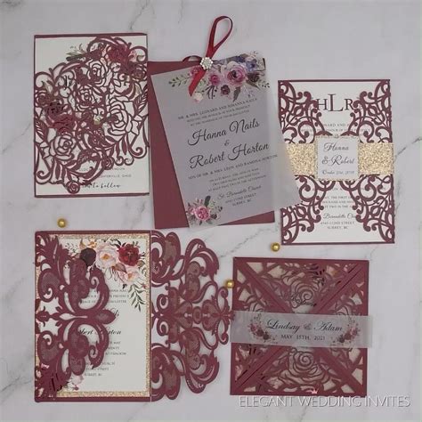 Burgundy weding invitations for fall wedding#burgundy #fall #invitations #wedding #we… in 2020 ...