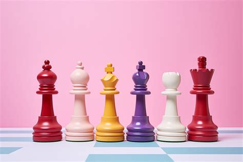 Colorful Chess Pieces On Pink Background, High Resolution, Variety, Horse Background Image And ...