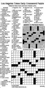 View today's Los Angeles Times crossword puzzle