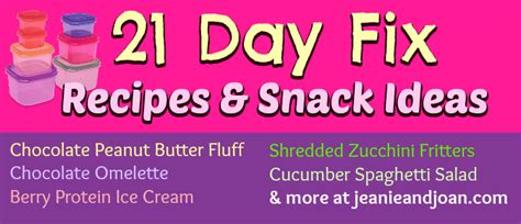 21 Day Fix Recipes and Meal Plan Approved Snack Ideas!