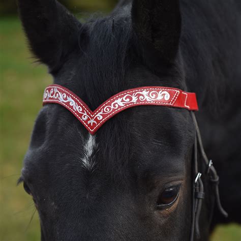 Browband for horses Handmade pony draft brow band Ruby horse | Etsy