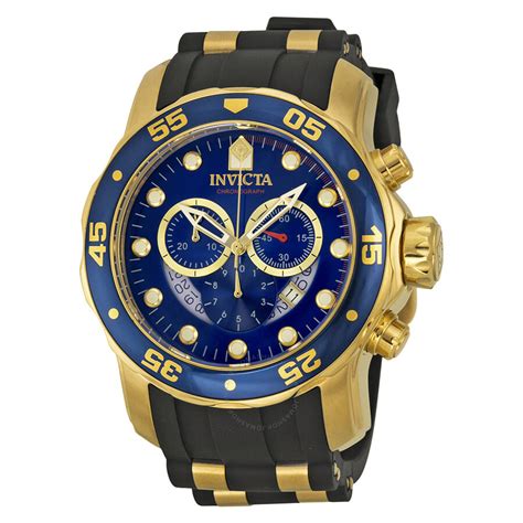 Invicta Pro Diver Chronograph Blue Dial Black Rubber Men's Watch 6983 ...