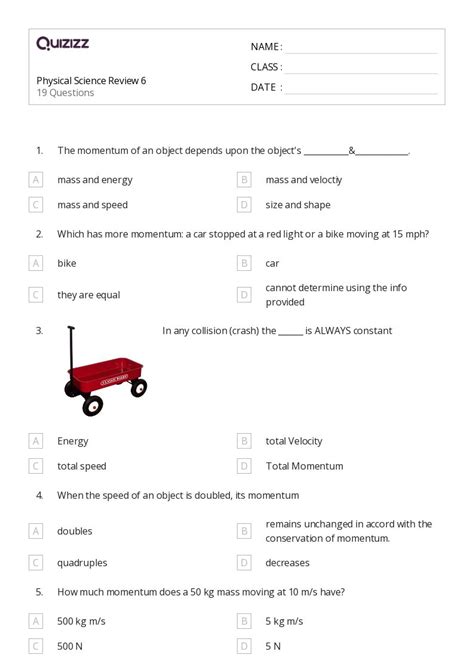 50+ Physical Science worksheets for 9th Grade on Quizizz | Free & Printable