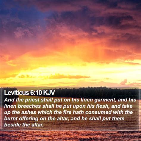 Leviticus 6:10 KJV - And the priest shall put on his linen garment,