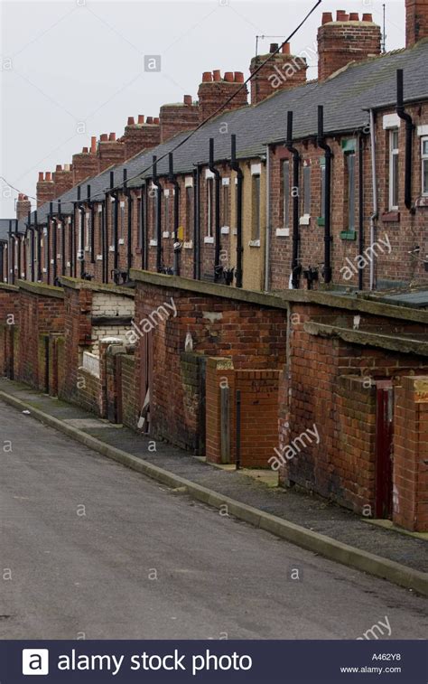 Download this stock image: Old miners houses in Easington Colliery, County Durham, Great Britain ...