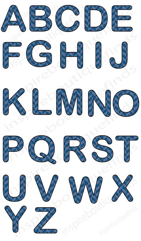 Blue alphabet letters png jpeg instant download printable | Etsy