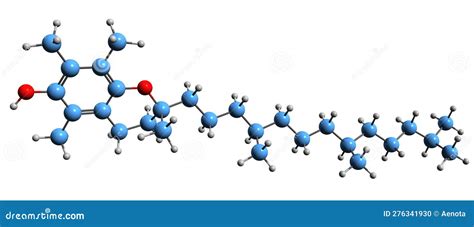 3D Image of Alpha-tocopherol Skeletal Formula Stock Illustration - Illustration of alpha ...