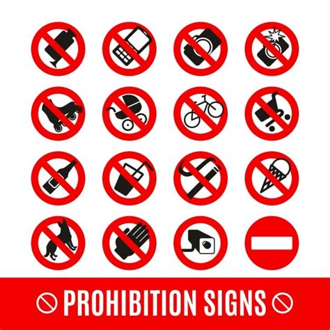 Free Vector | Prohibition signs set