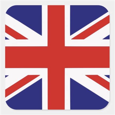 British flag square sticker | Zazzle