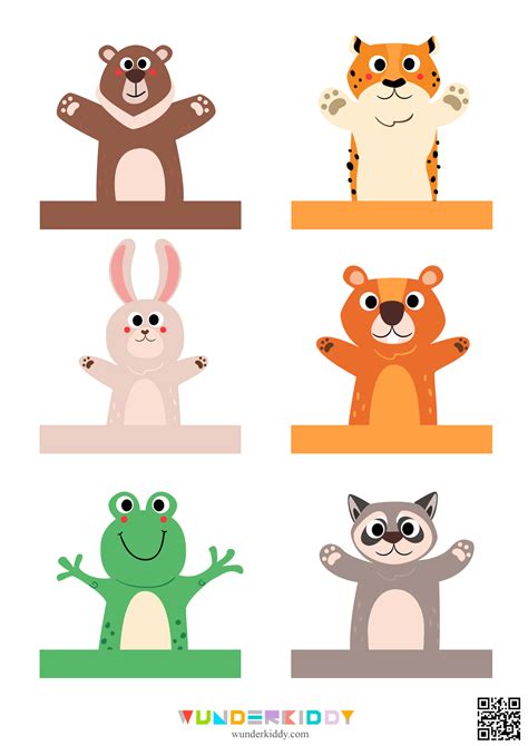 Printable Paper Finger Puppet Templates - Animals