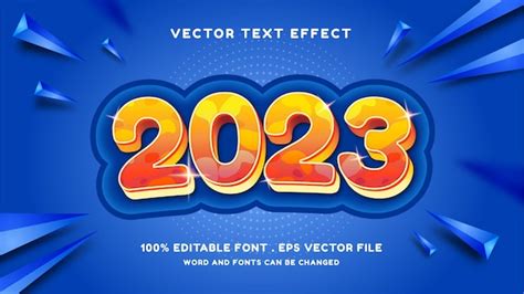 Premium Vector | Editable text effect full color 2023 and new year font ...