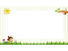 Cute cartoon kids small animals PPT background pictures PowerPoint Templates Free Download