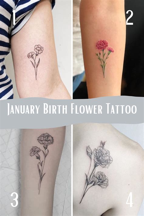 January Birth Flower Tattoo Designs {The Carnation} - Tattoo Glee