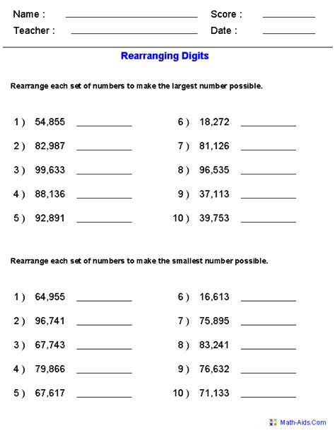 13 Best Images of Reading Large Numbers Worksheet - Read Large Numbers Worksheet, Reading Large ...