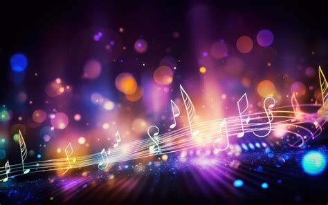 Premium AI Image | Colorful musical notes and lights forming an energetic and lively background