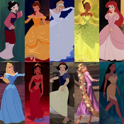 Dress Collage - Ten Original Disney Princesses Photo (38405069) - Fanpop