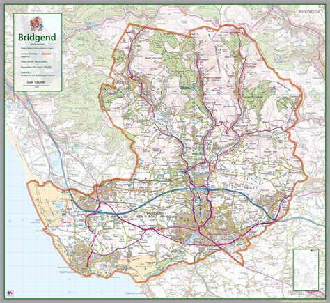 Bridgend County Map – Tiger Moon