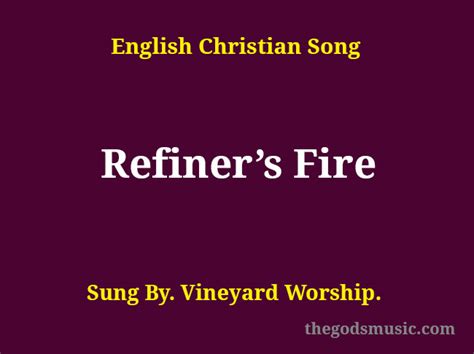 Refiner’s Fire Song Lyrics