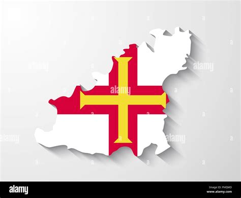 Guernsey country map with flag and shadow effect presentation Stock Vector Image & Art - Alamy