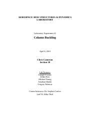 30744553-Column-Buckling-Lab.docx - AEROSPACE 305W STRUCTURES & DYNAMICS LABORATORY Laboratory ...