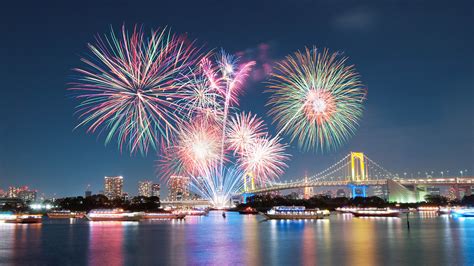 Rainbow bridge & Fireworks | Japan, Tokyo, Odaiba, Rainbow B… | Flickr