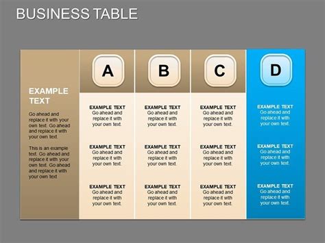 Business Table PowerPoint Charts Template