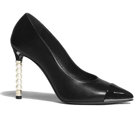 Chanel Women Pumps Lambskin & Patent Calfskin 10 cm Heel-Black - LULUX