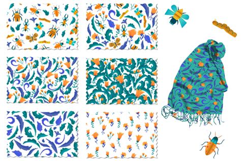 set of vector insects patterns By THrytsuk | TheHungryJPEG