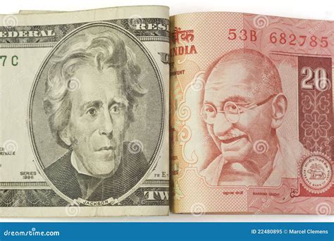 American Dollar and Indian Rupee Banknotes Stock Image - Image of mixed, bill: 22480895