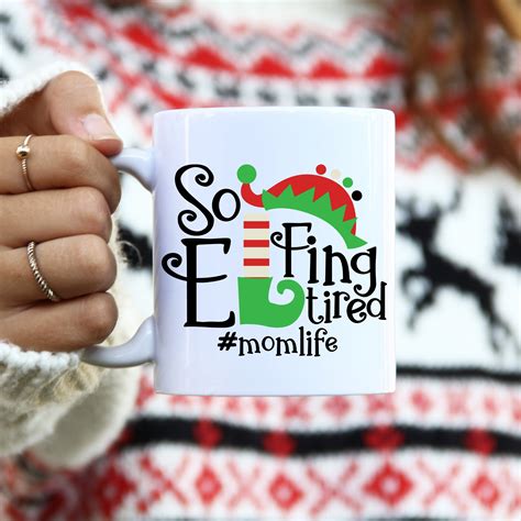 So Tired so Elfing Tired Elf Coffee Mug Coffee Meme Elf - Etsy