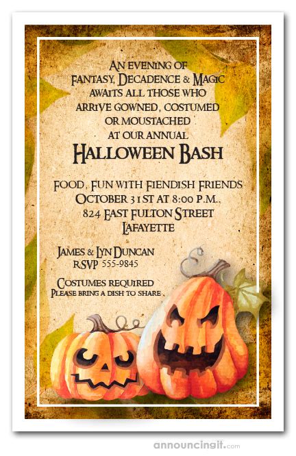 Spooky Pumpkin Patch Fall Halloween Party Invitations