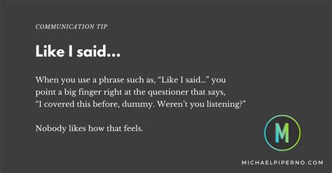 Like I Said… - Michael Piperno | Leadership Communication and Executive Coach