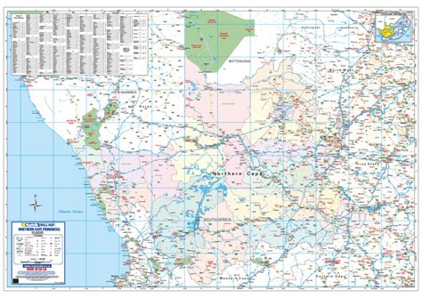 Northern Cape Provincial Wall Map - Detailed wall map of Northern Cape