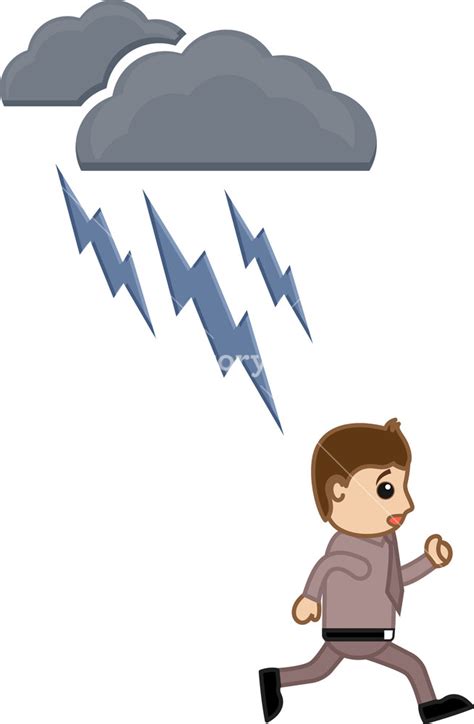 Thunder Lightning - Cartoon Vector Illusatrtion Royalty-Free Stock ...