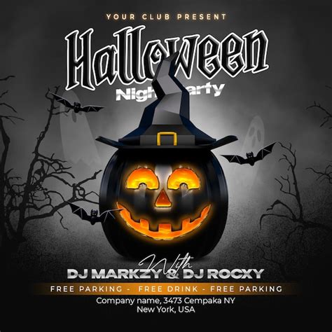 Premium PSD | Halloween party banner template