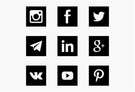 Squared Social Media - Social Icons Png Square, Transparent Png - kindpng