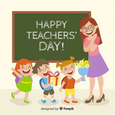 Composición colorida del día del profesor con diseño plano | Vector Premium | Happy teachers day ...