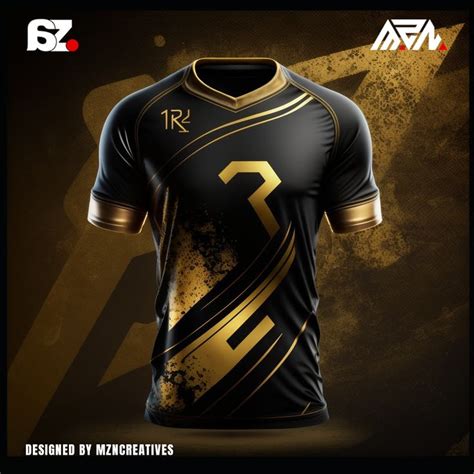 a black and gold soccer jersey with the number seven on it